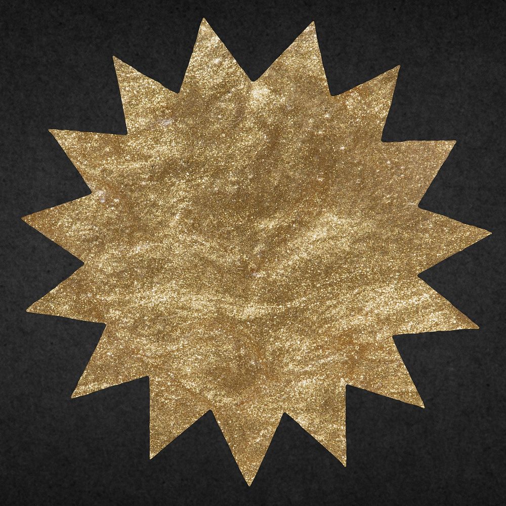 Gold sun ray on black background design element