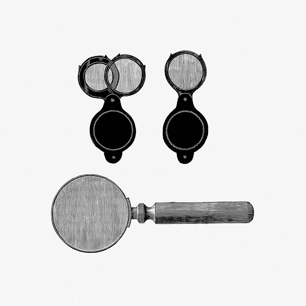 Vintage European style magnifying set illustration. Original from the British Library. Digitally enhanced by rawpixel.
