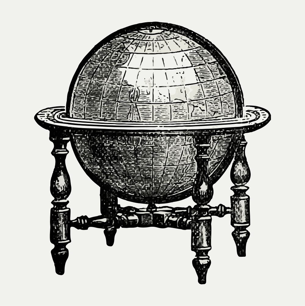 Vintage European style atlas engraving vector