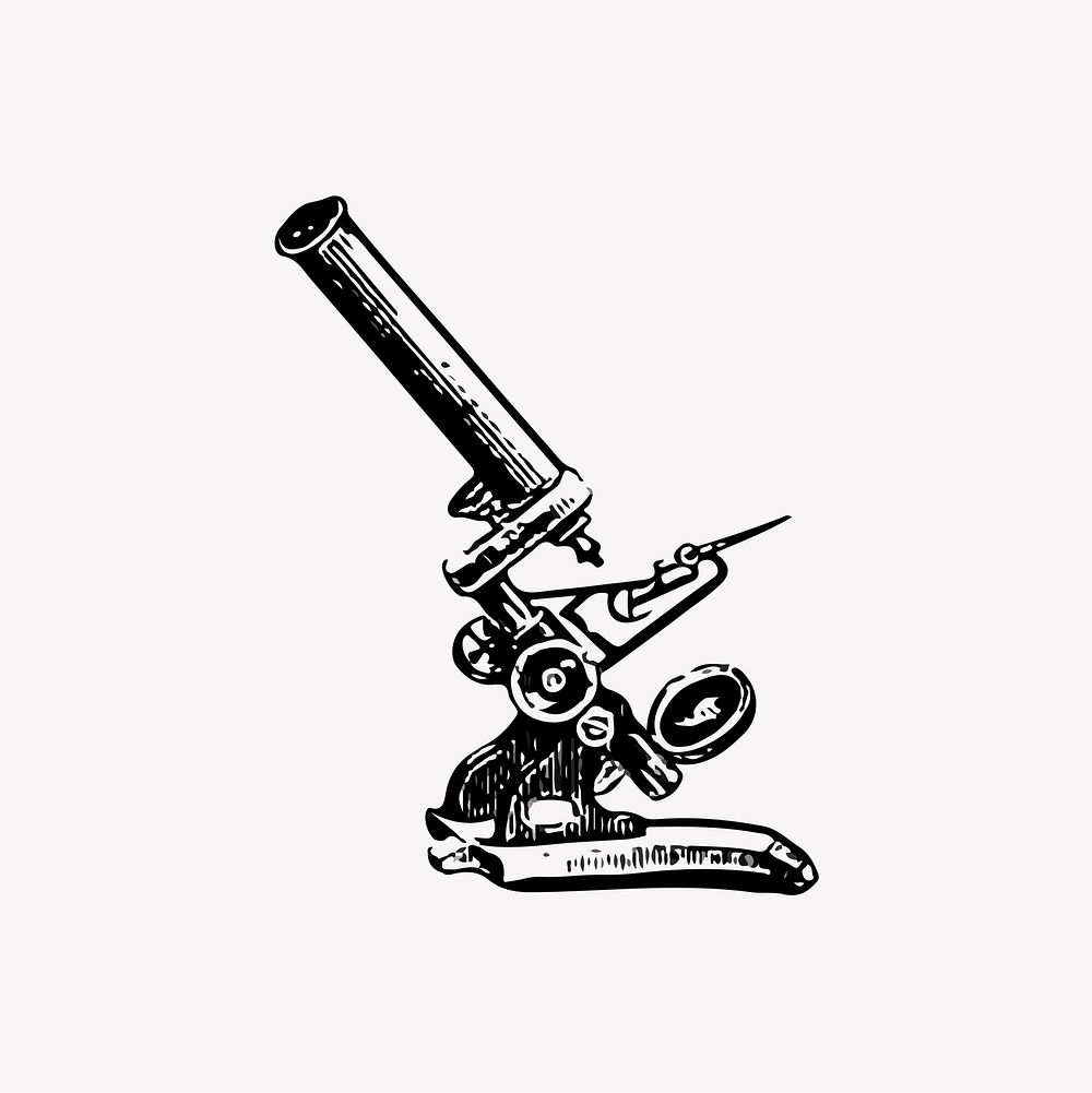 Vintage microscope engraving vector