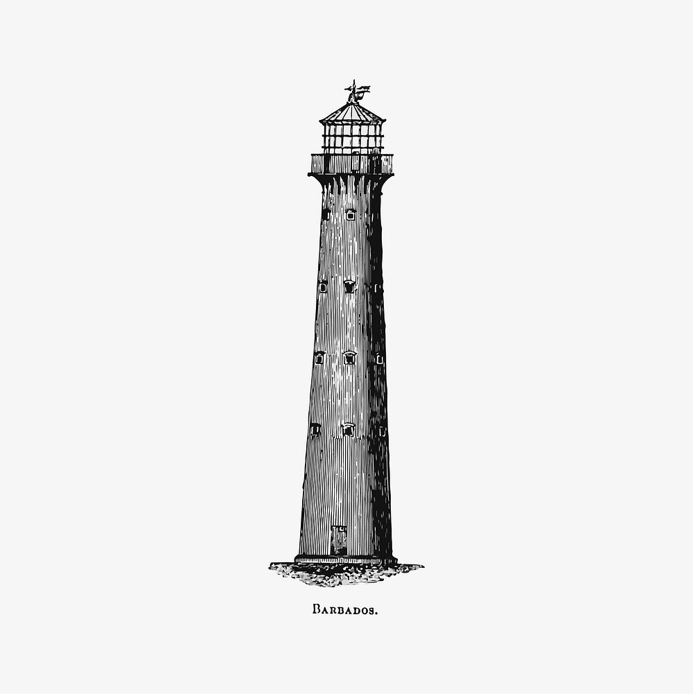 Vintage lighthouse illustration vector