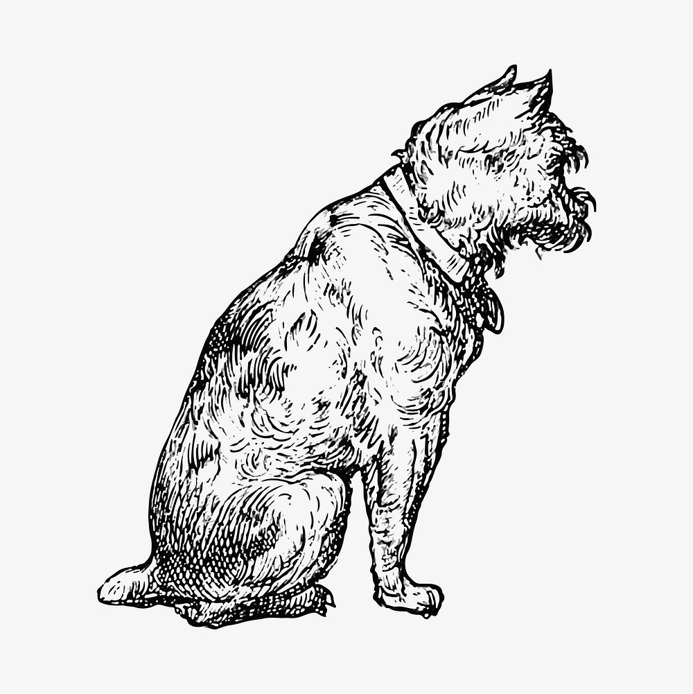Sitting dog illustration vector