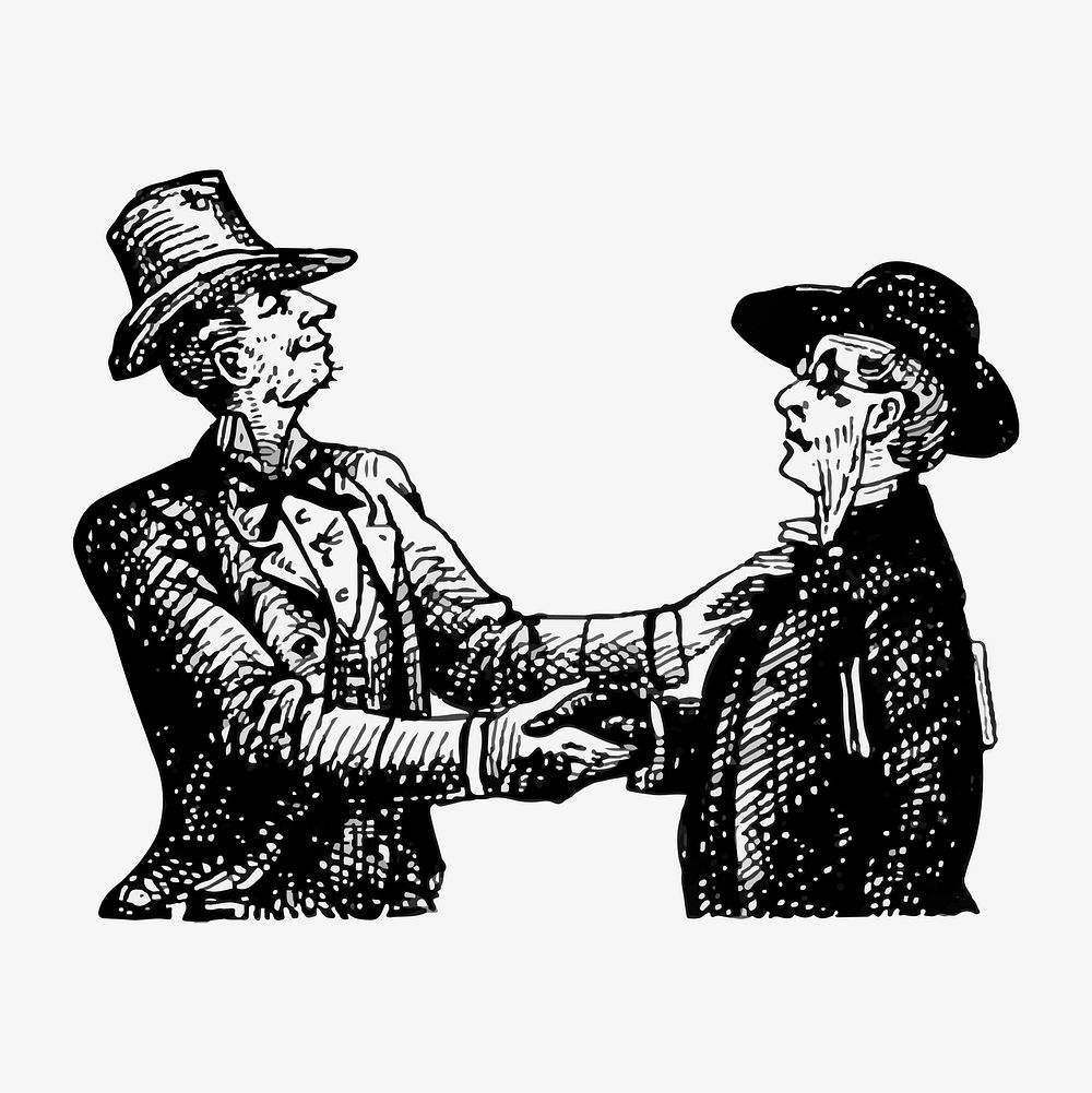 Men shaking hands illustration vector