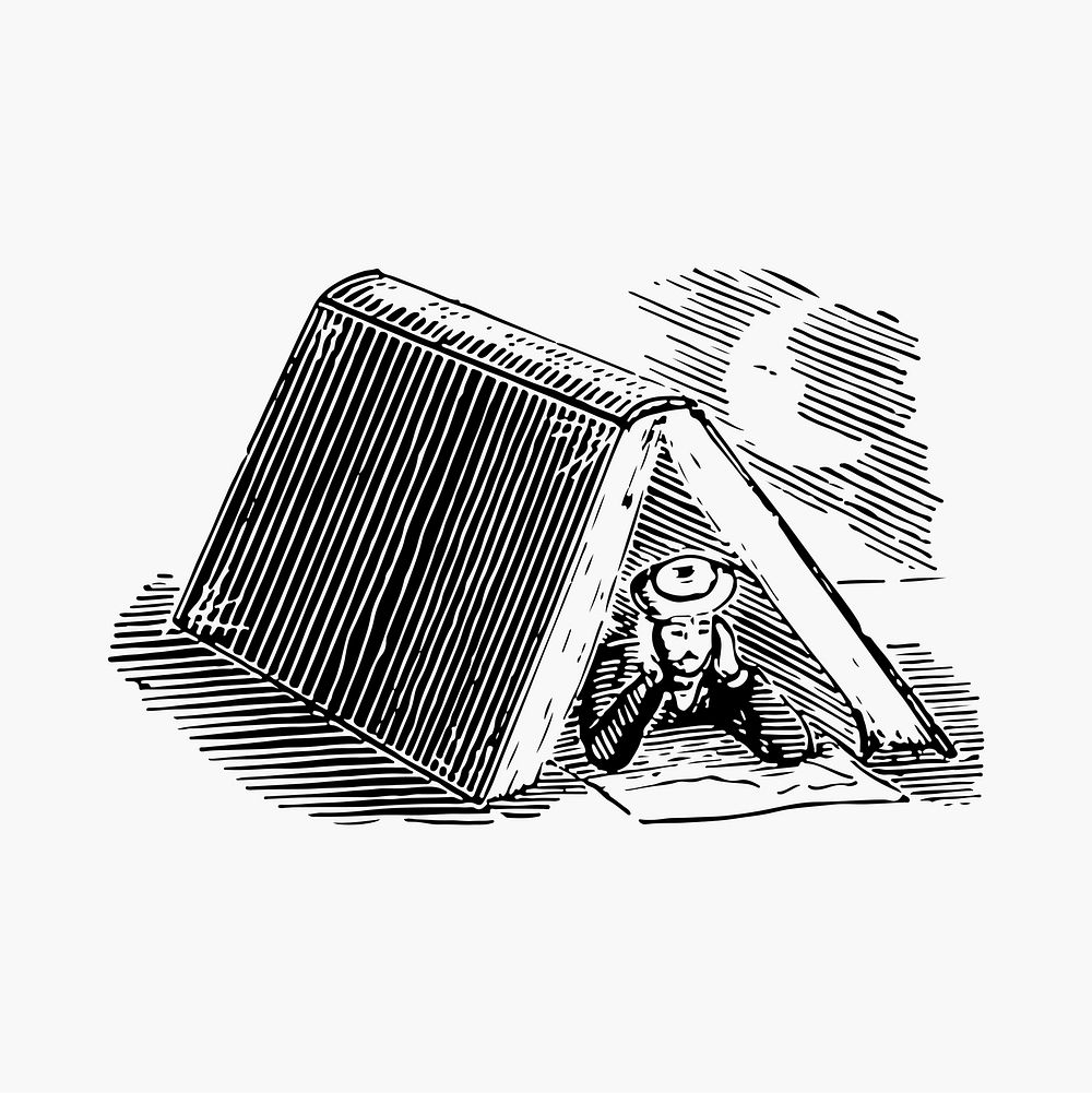 Explorer in a tent illustration vector