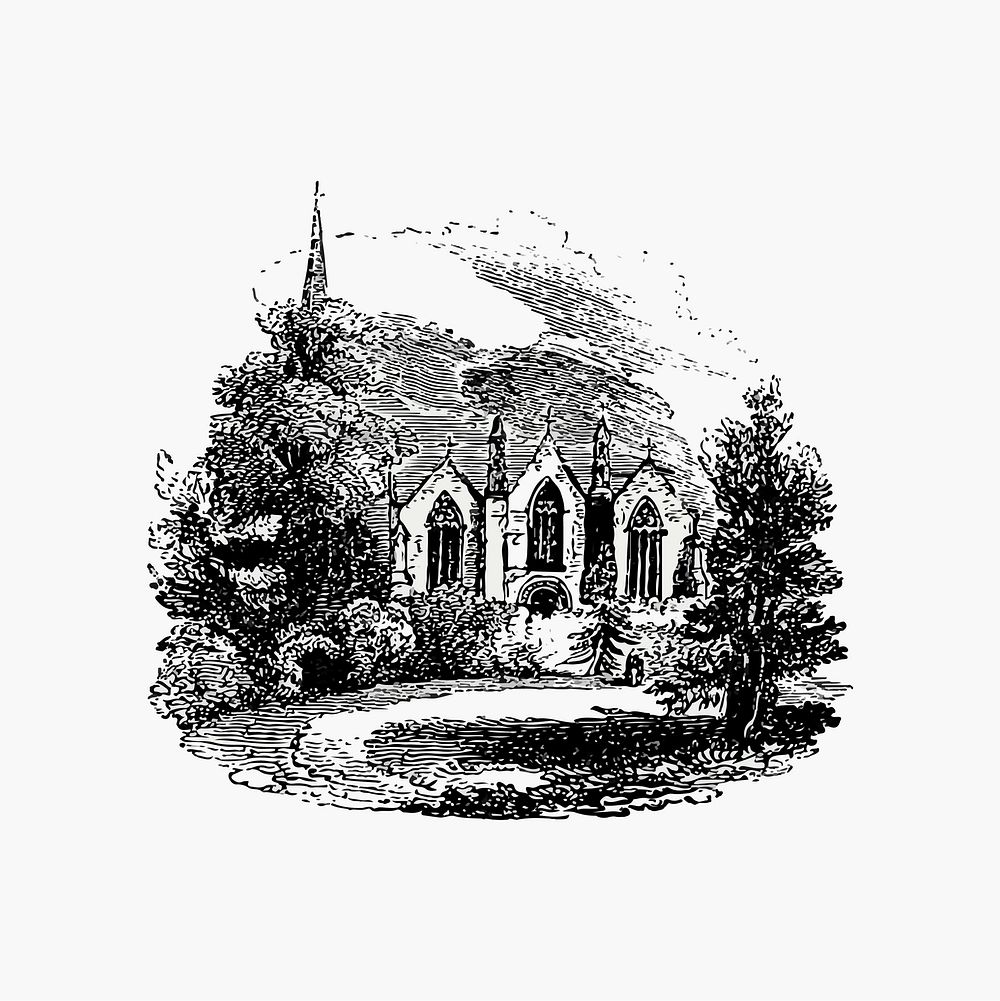 Ledbury church illustration vector