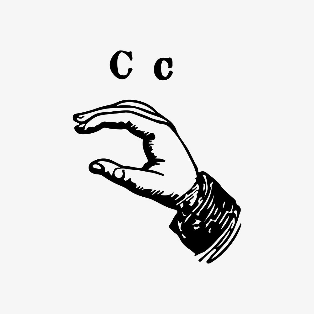 Sign language for letter C illustration vector