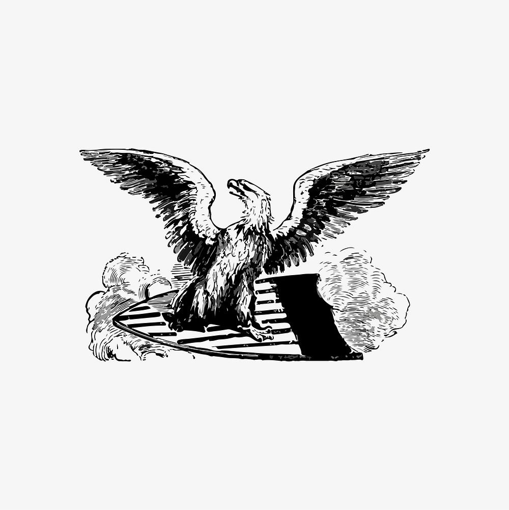 Eagle on a shield illustration vector