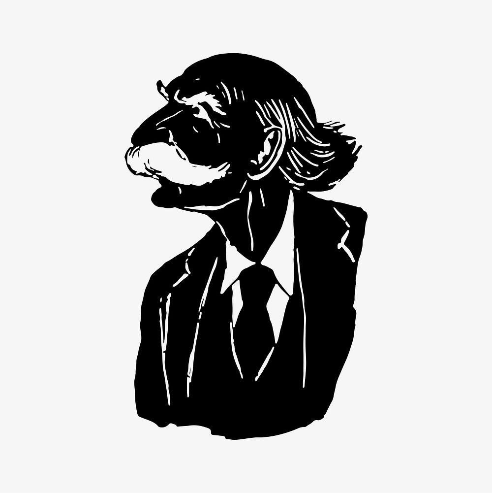Senior gentleman silhouette illustration vector