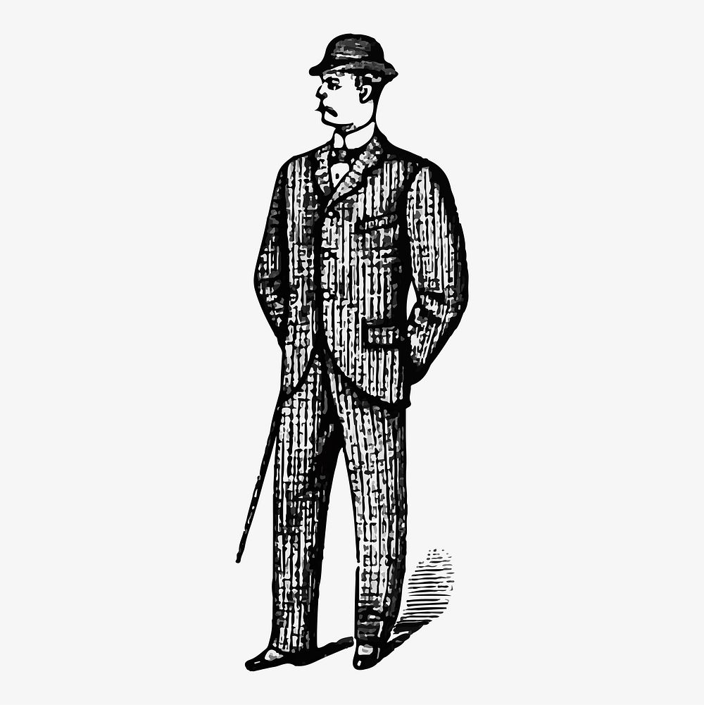 Vintage gentleman illustration vector