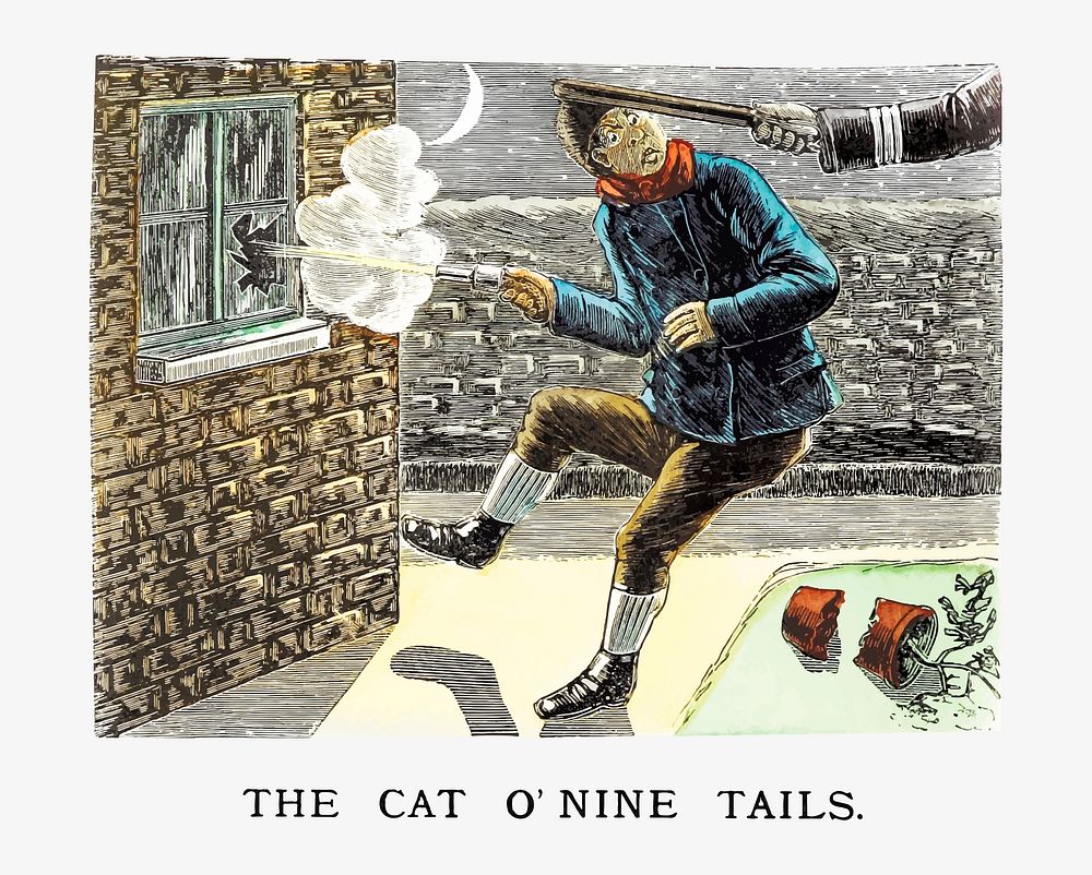 Cat o'nine tails illustration vector