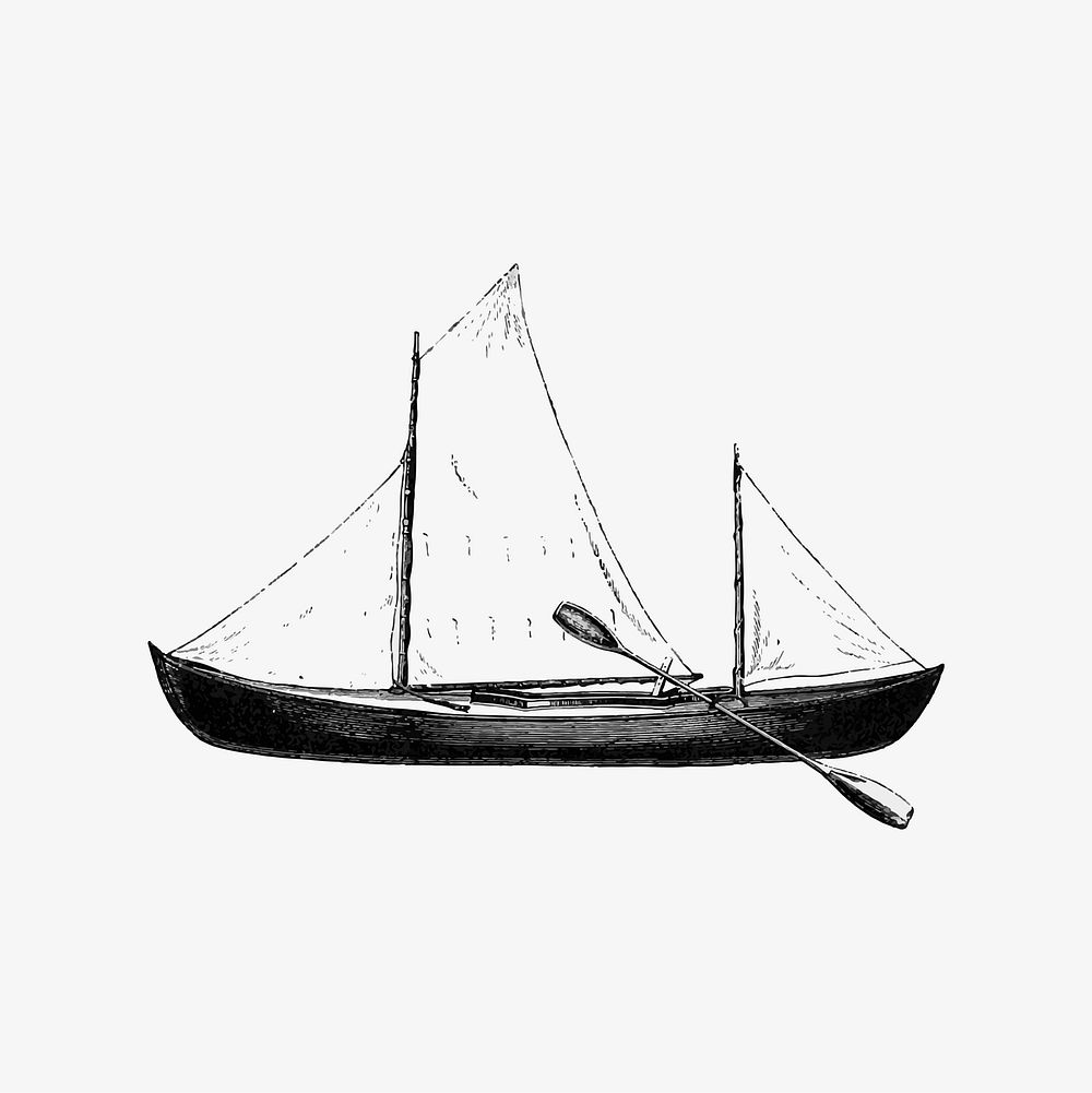 Vintage ship illustration vector