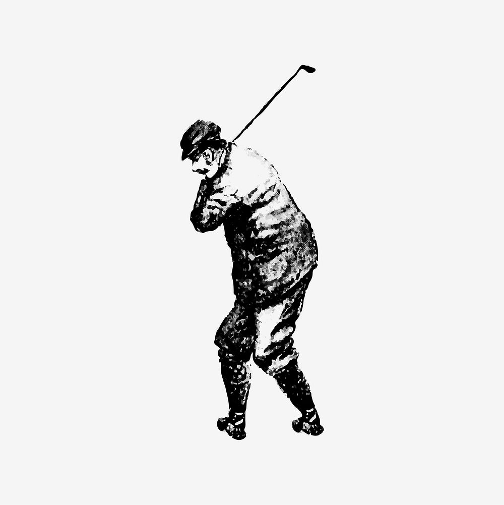 Vintage golfer illustration vector