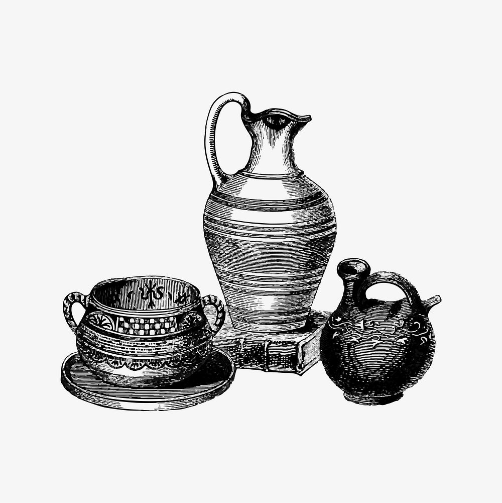 Roman vases illustration vector