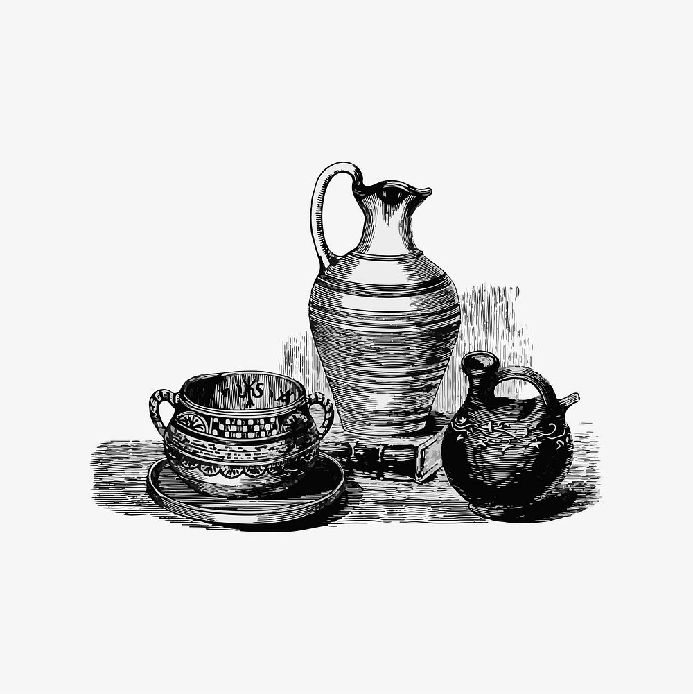 Roman vases illustration vector