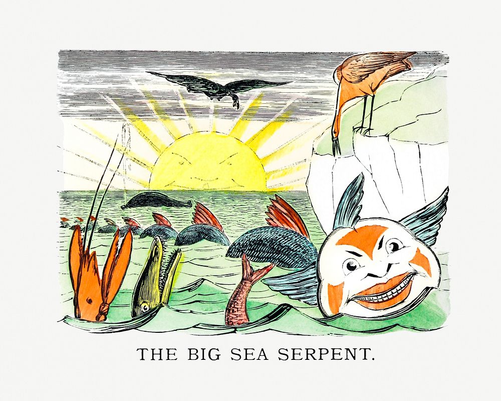 Drawing of the big sea serpent