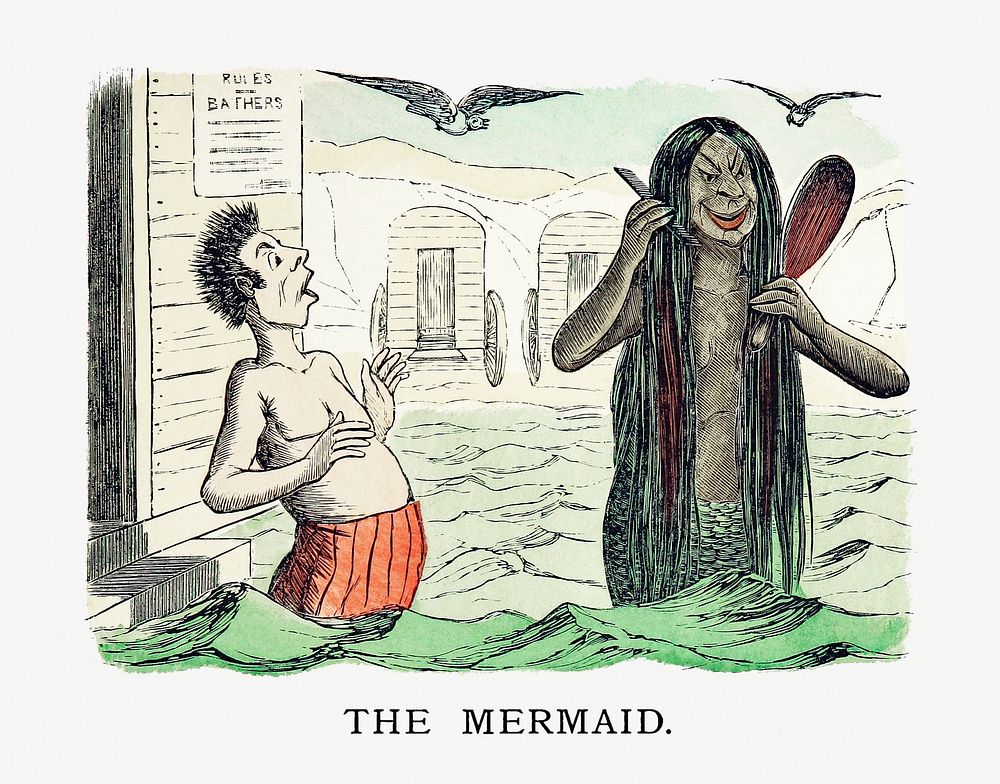 Drawing of the mermaid