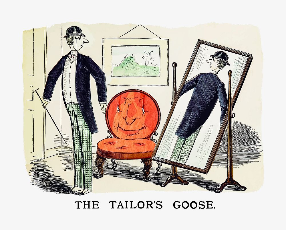 Tailor's goose gentleman clothing illustration vector