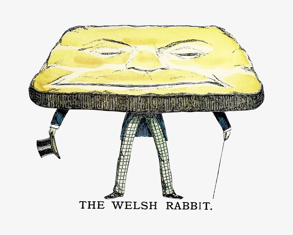 Welsh rabbit illustration vector