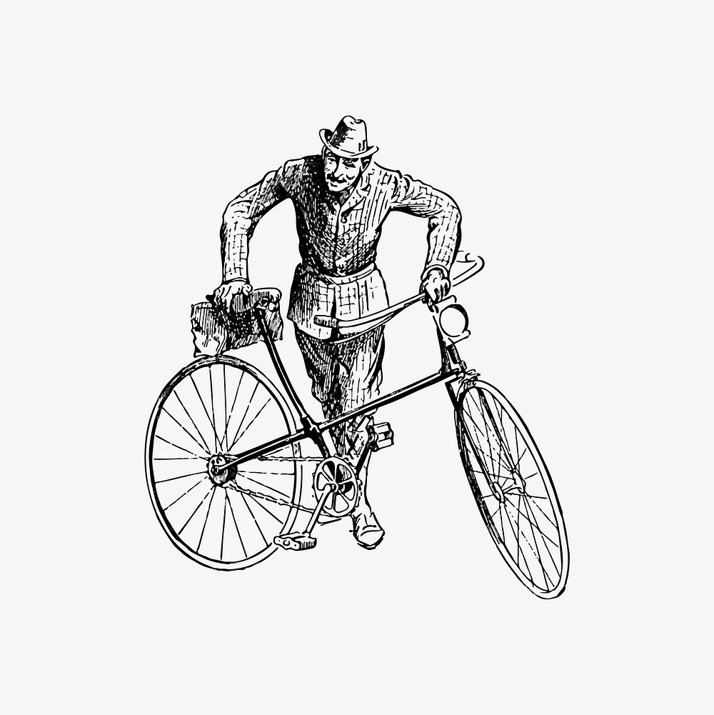 Bicycle and a man illustration vector