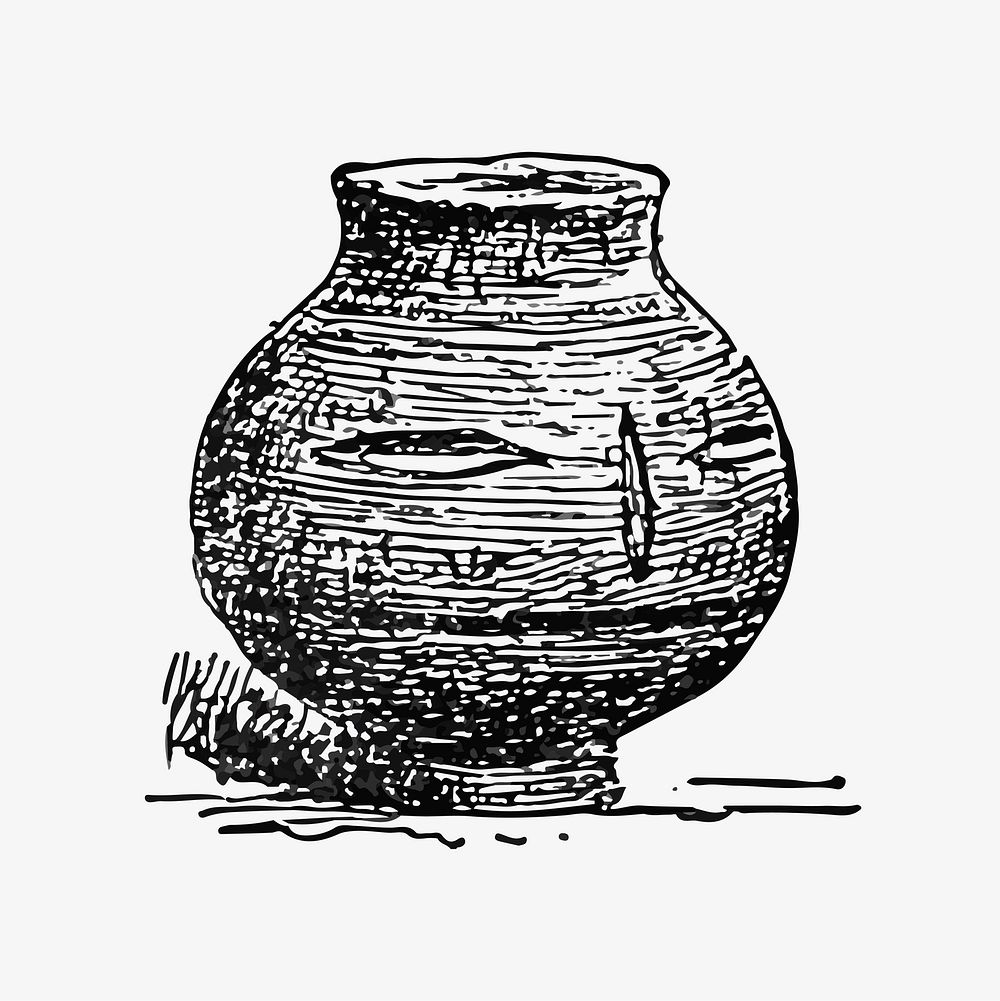 Antique pottery jar illustration vector