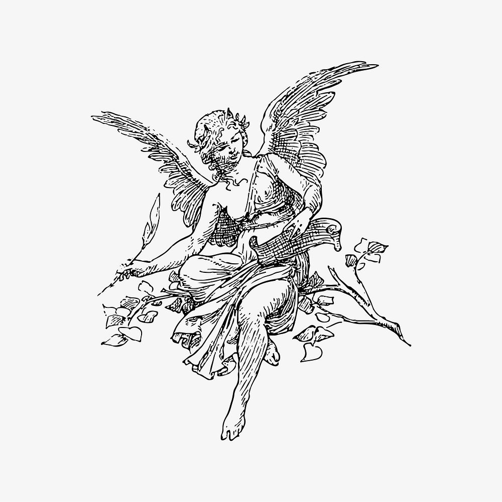 Feminine angel illustration vector