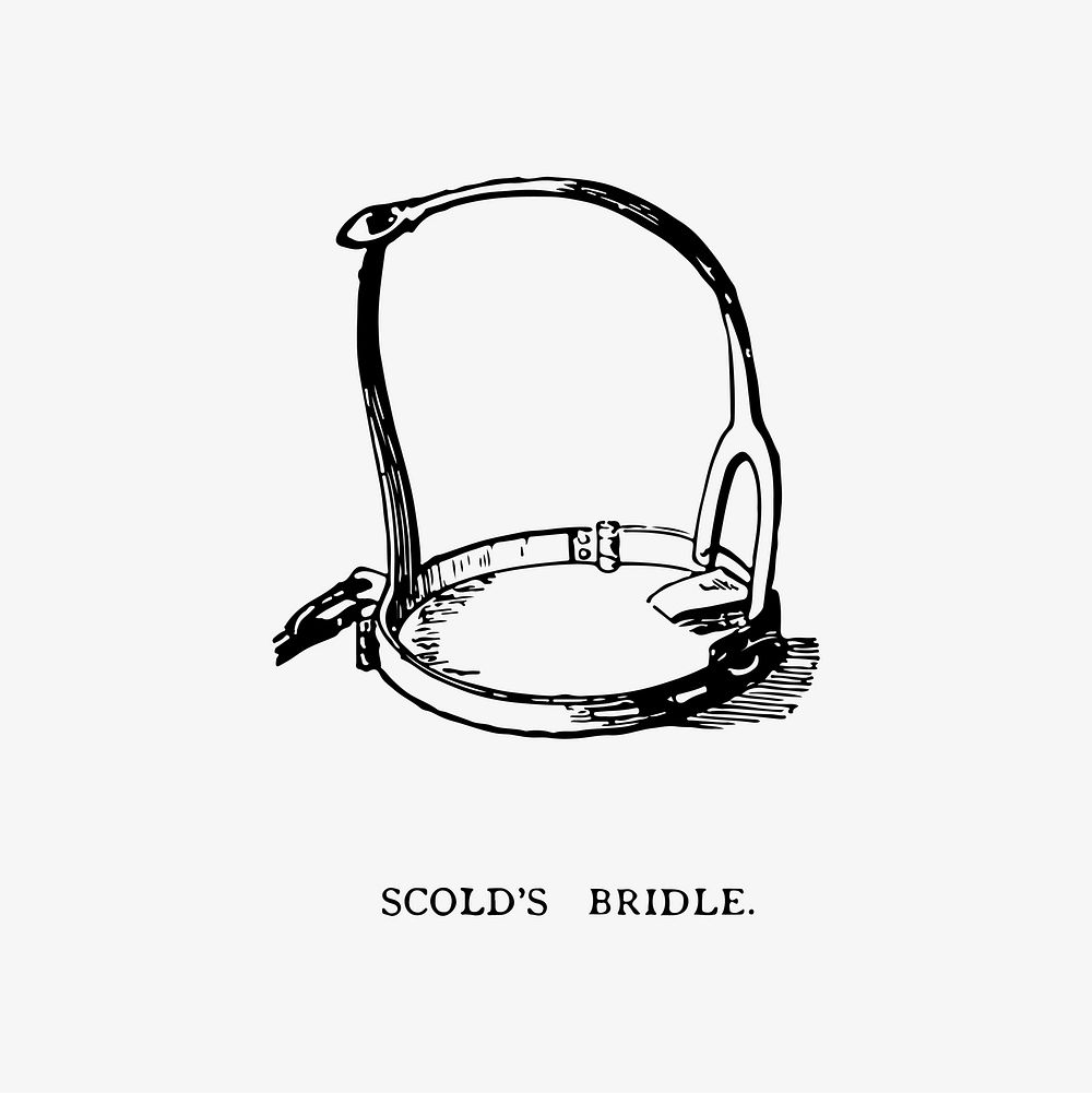 Scold's bridle illustration vector