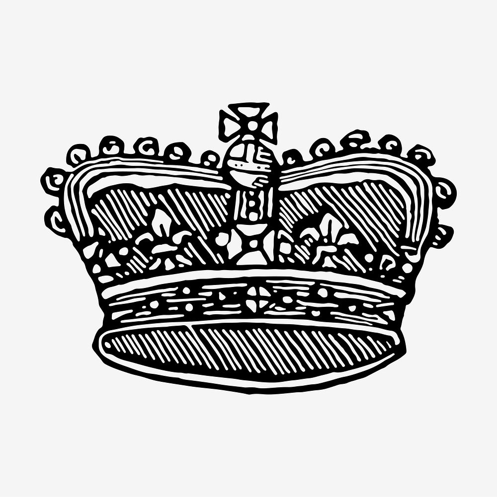 Vintage Victorian style crown engraving vector