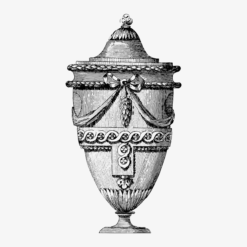 Vintage Victorian style urn engraving
