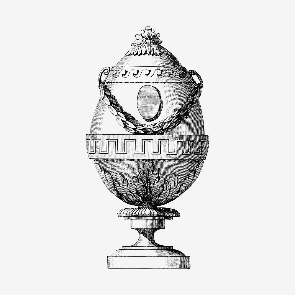 Vintage Victorian style goblet engraving vector