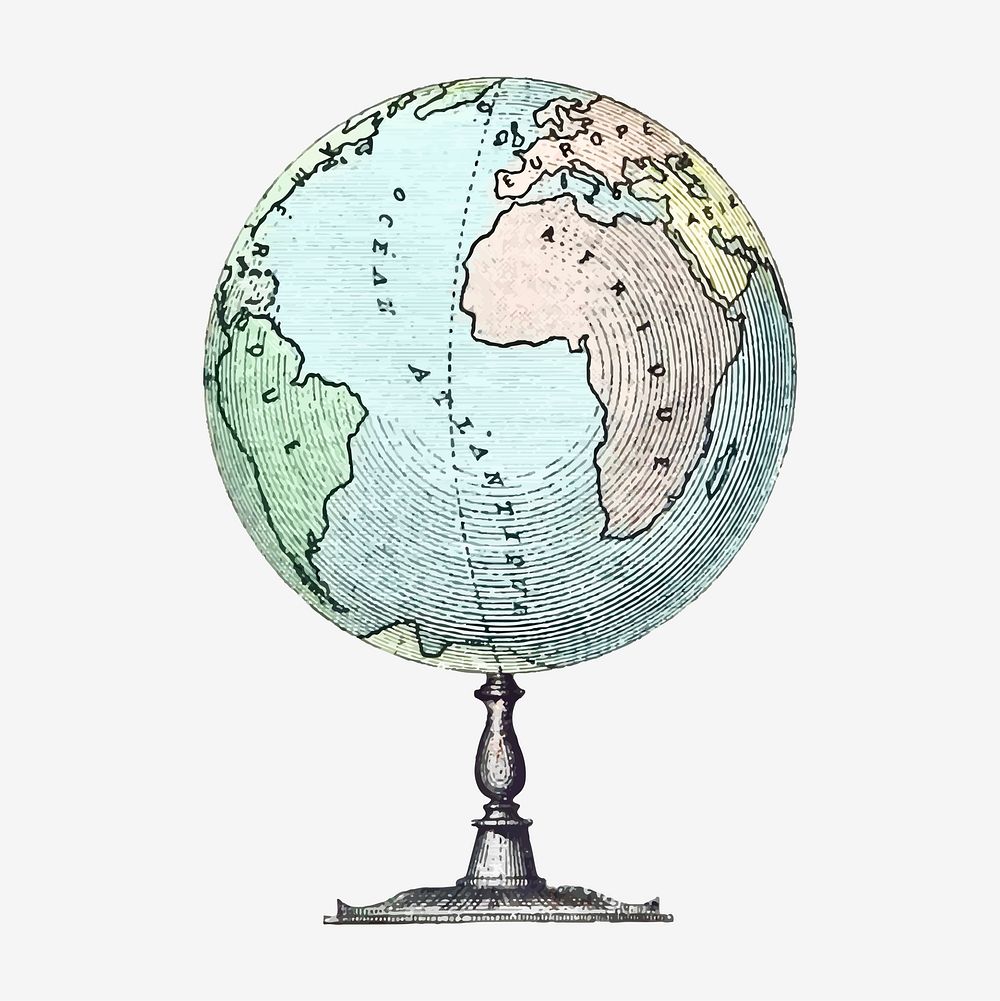 Vintage Victorian style atlas engraving vector