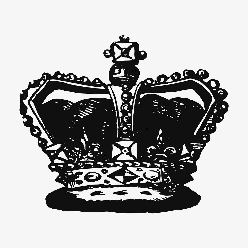 Vintage Victorian style crown engraving vector