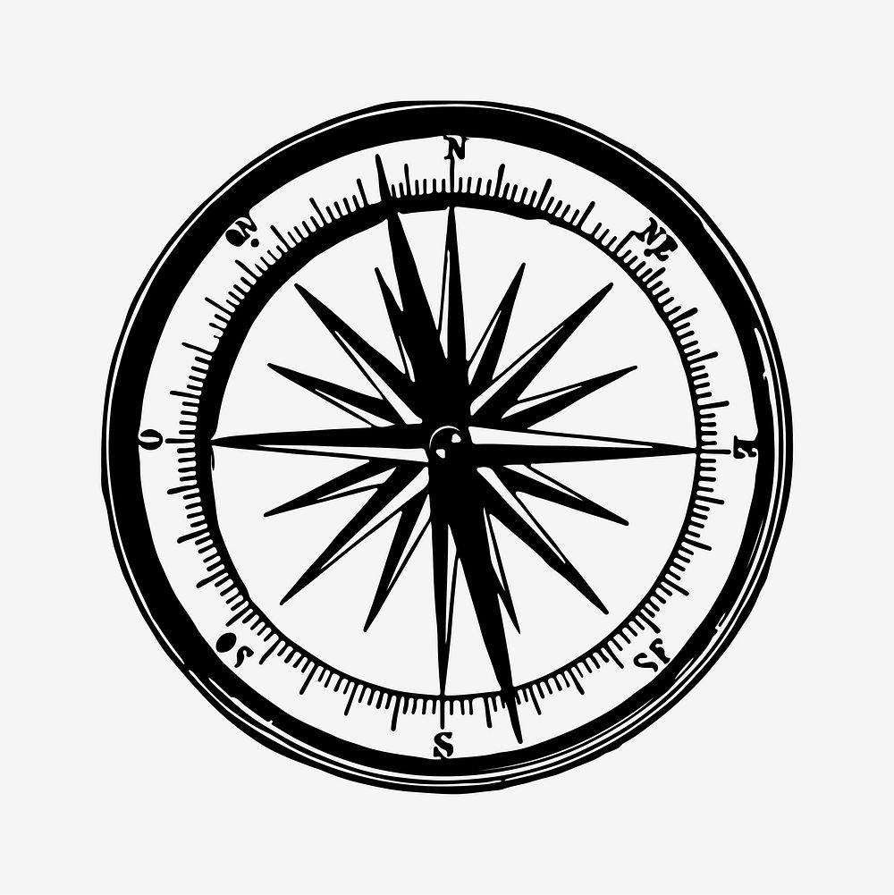 Vintage Victorian style compass engraving vector