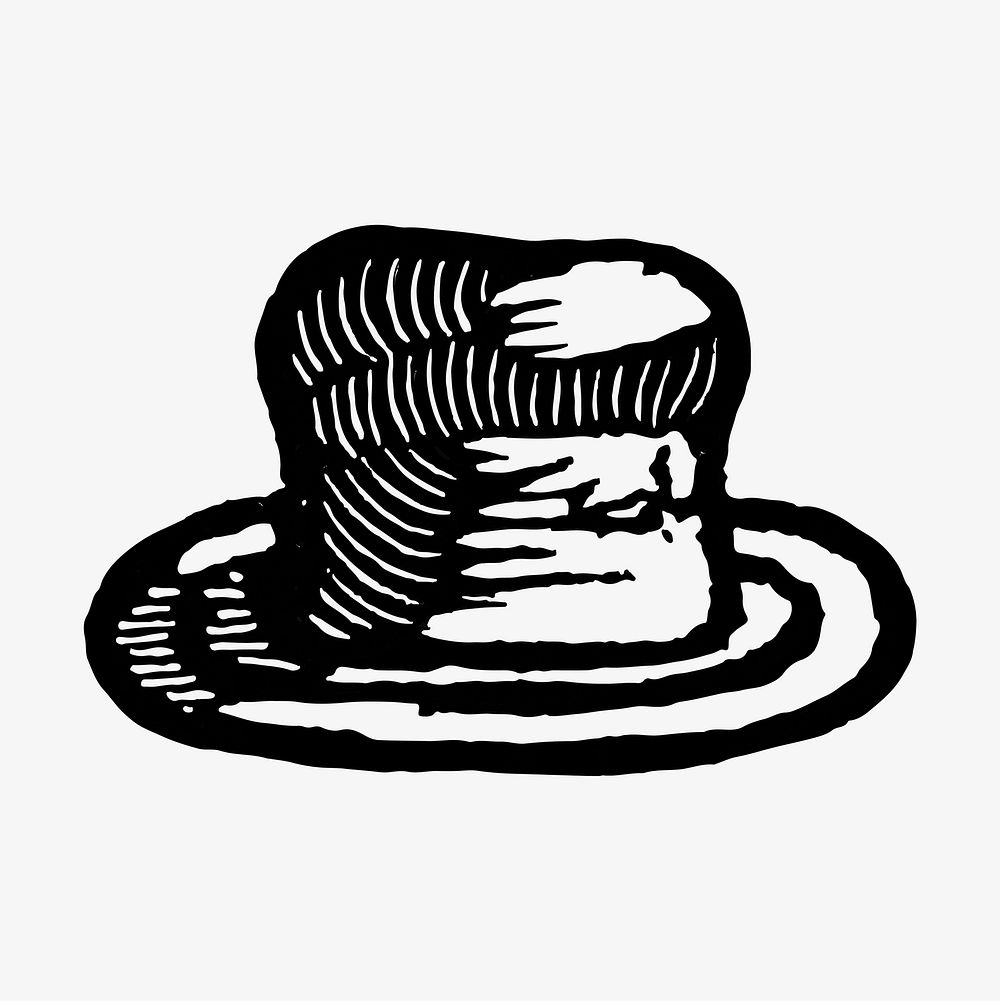 Vintage Victorian style top hat engraving vector