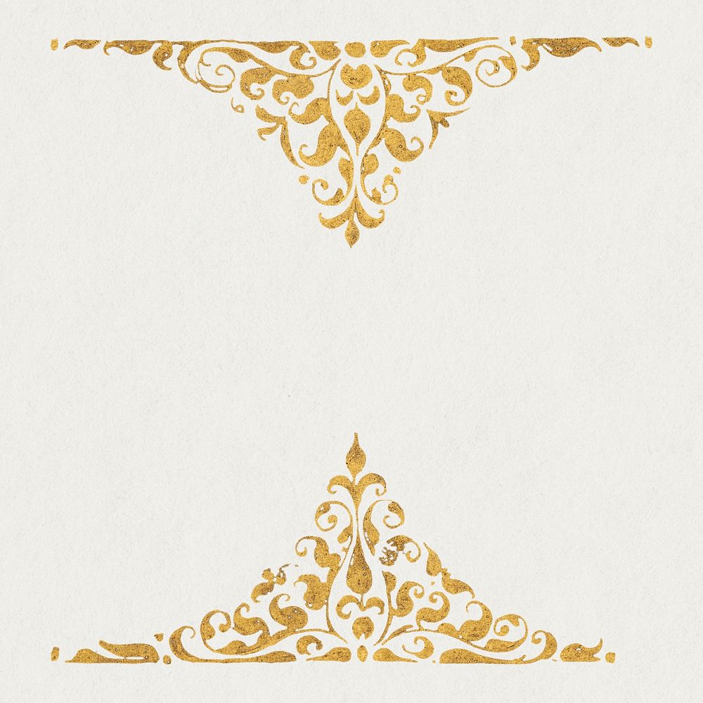 Gold filigree victorian border psd