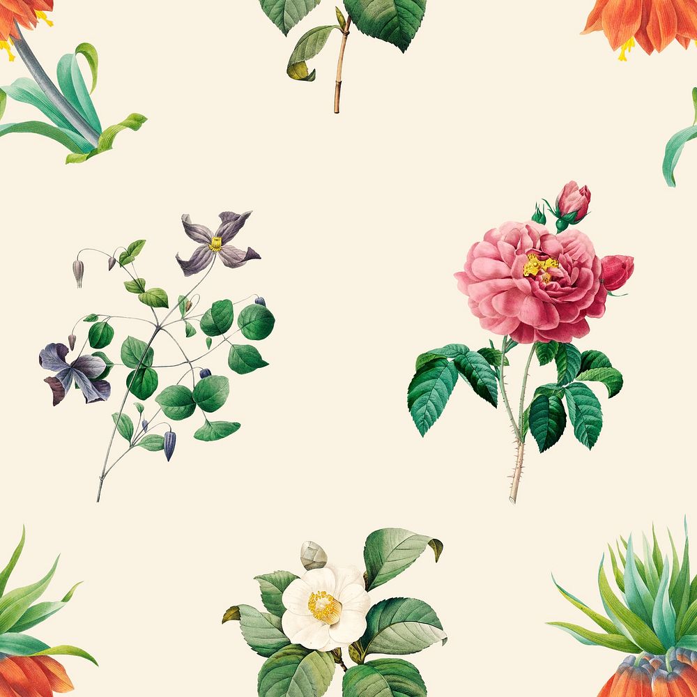 Hand drawn floral wallpaper illustration