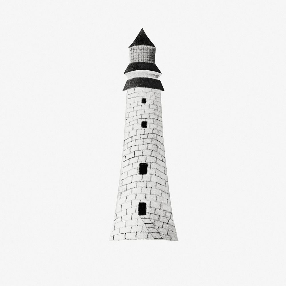 Eddystone lighthouse vintage illustration