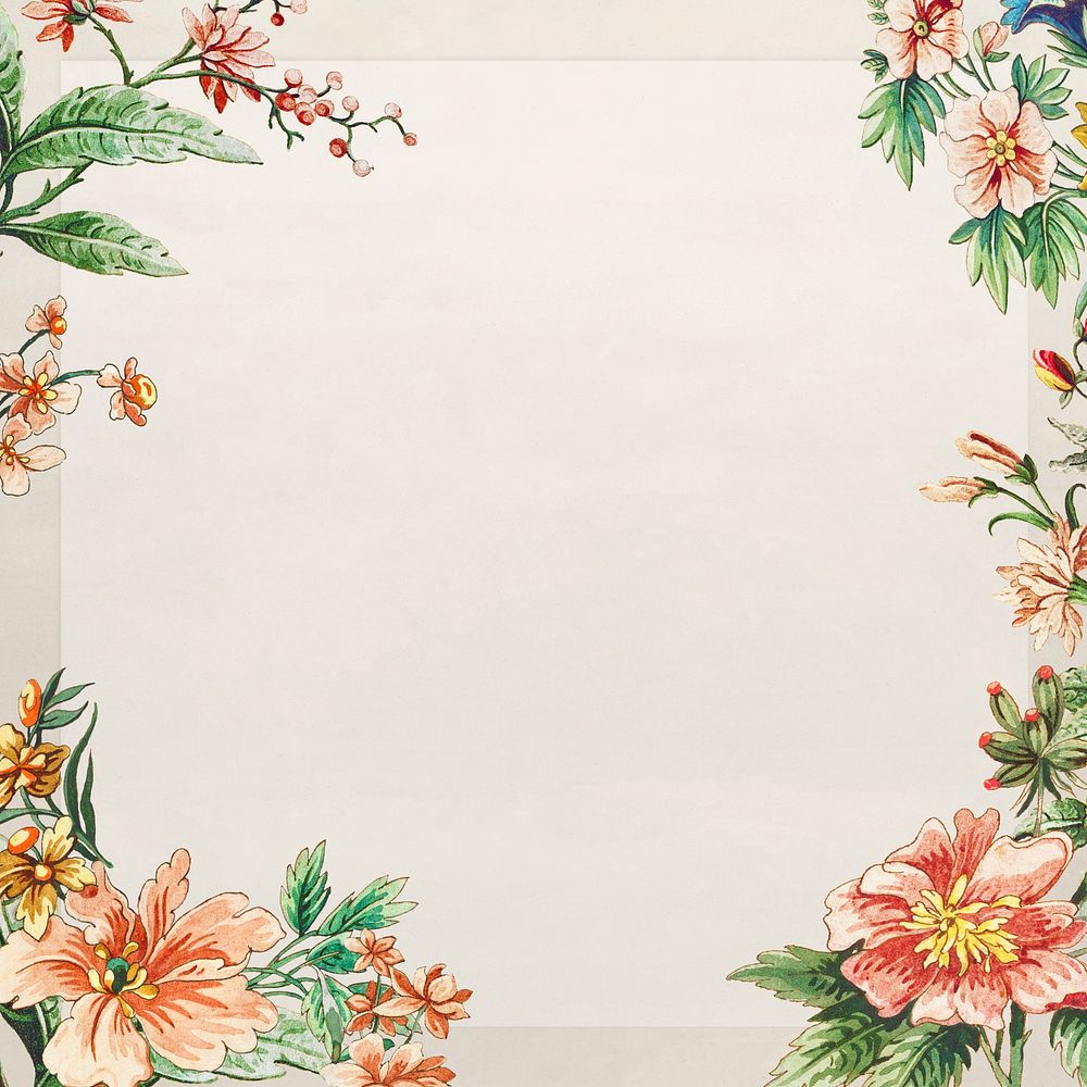 Vintage floral frame design element