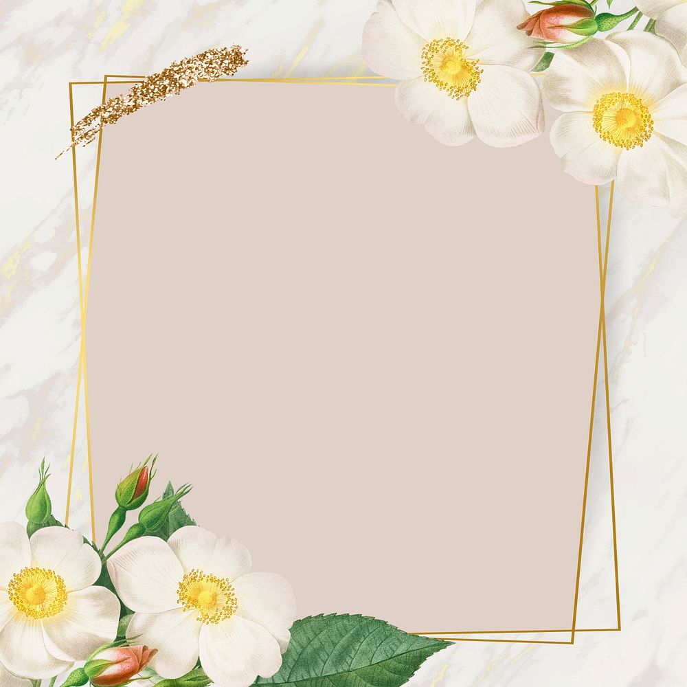 Floral frame design mockup