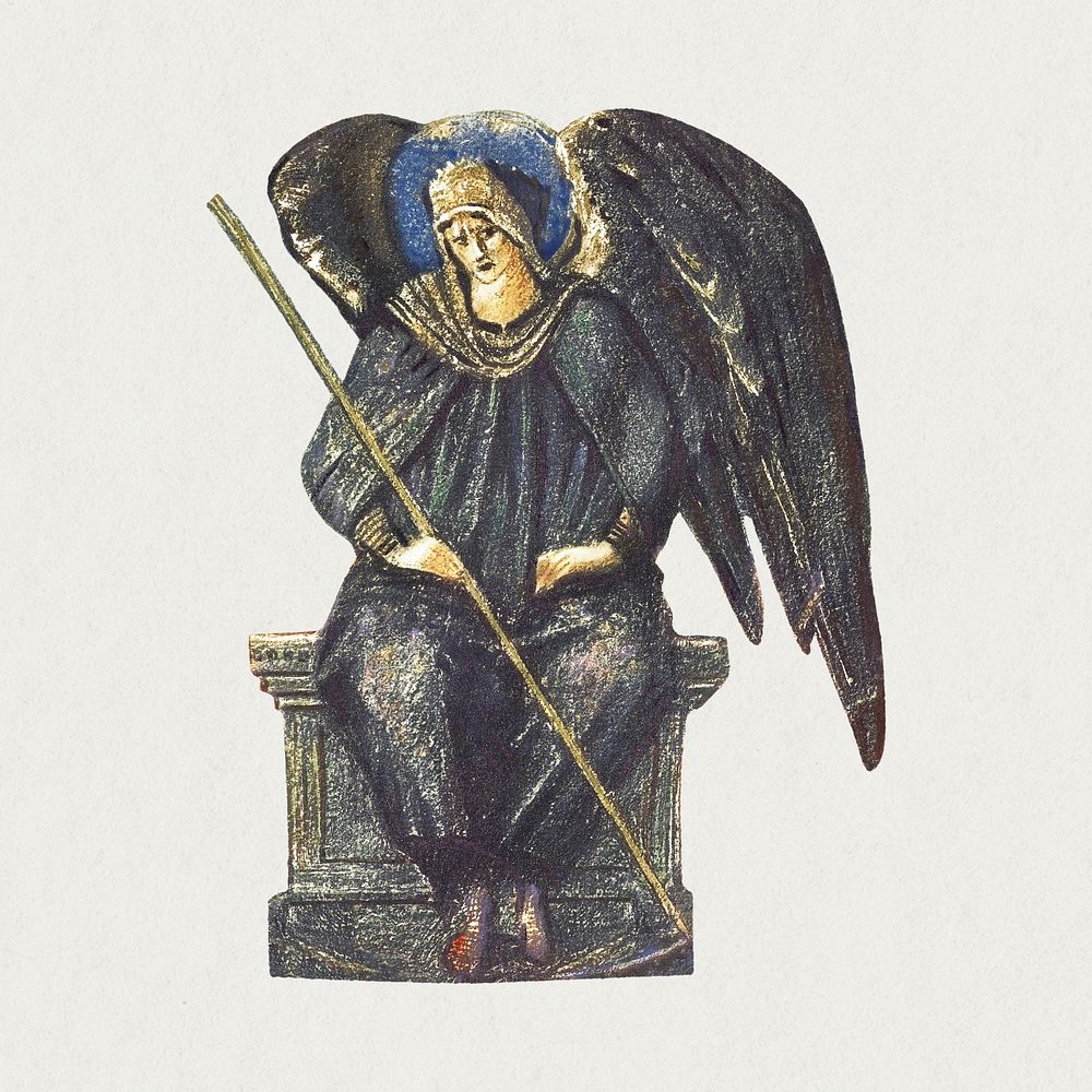 Vintage black archangel illustration