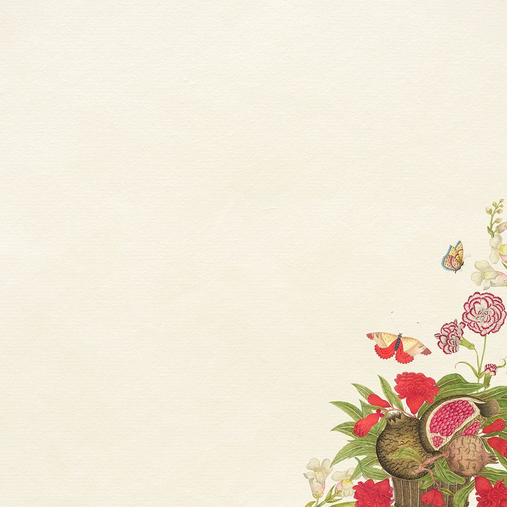 Vintage flower background, remixed from the 18th-century artworks from the Smithsonian archive.