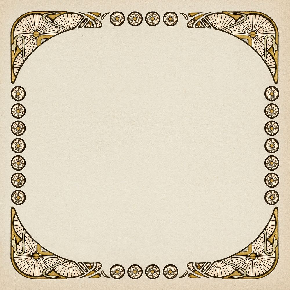 Art nouveau gold frame psd, Premium PSD rawpixel