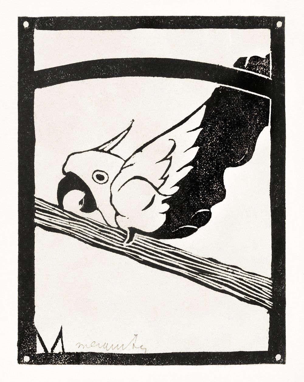 Daddy, Screaming Cockatoo (Pappie, Schreeuwende kaketoe) (c.1900&ndash;1922) print in high resolution by Samuel Jessurun de…