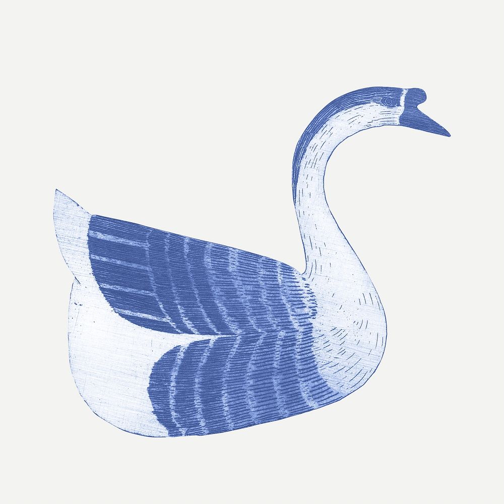 Vintage goose animal art print, remix from artworks by Samuel Jessurun de Mesquita