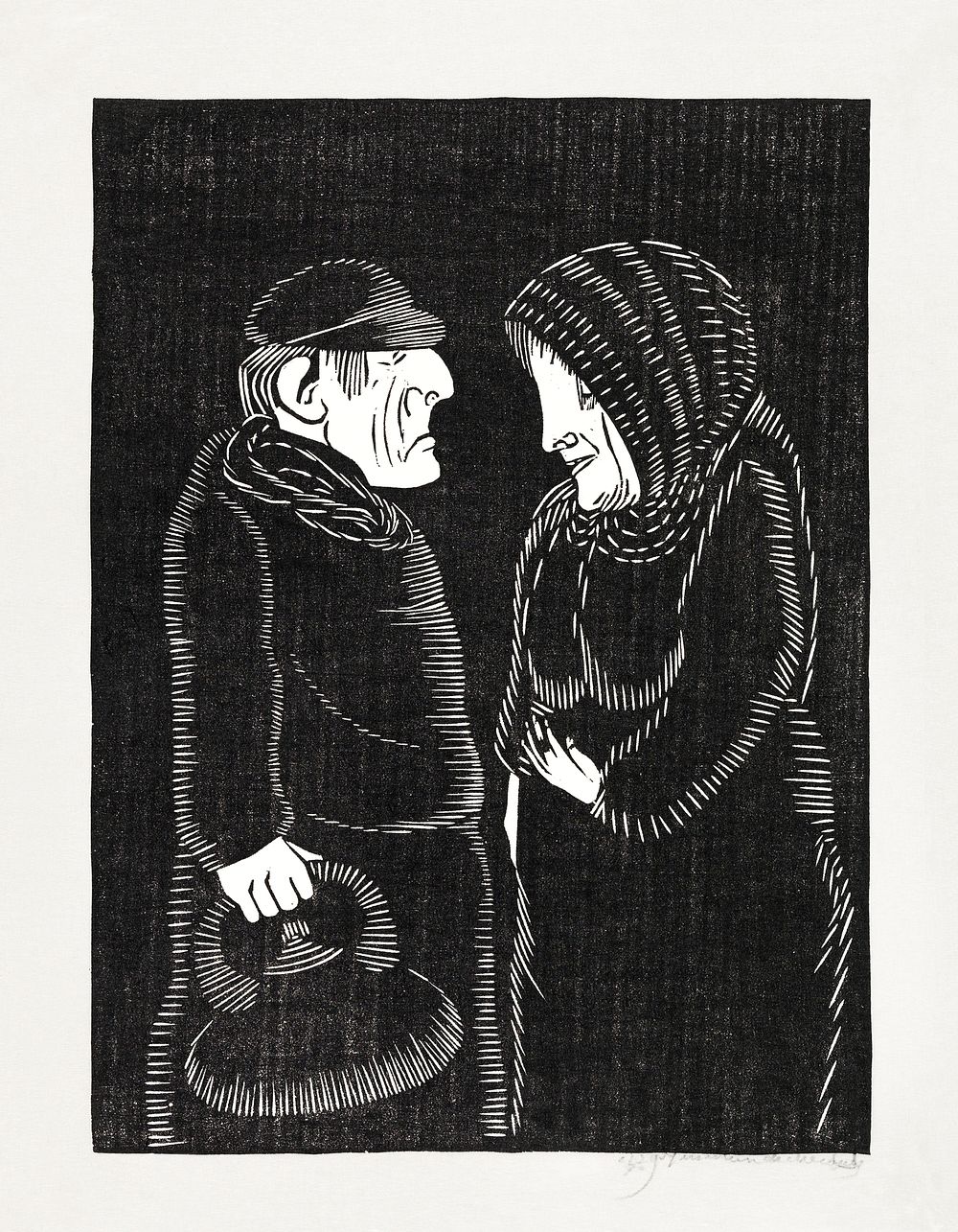 Fantastical man and woman (Fantasie: man en vrouw) (1929) print in high resolution by Samuel Jessurun de Mesquita. Original…