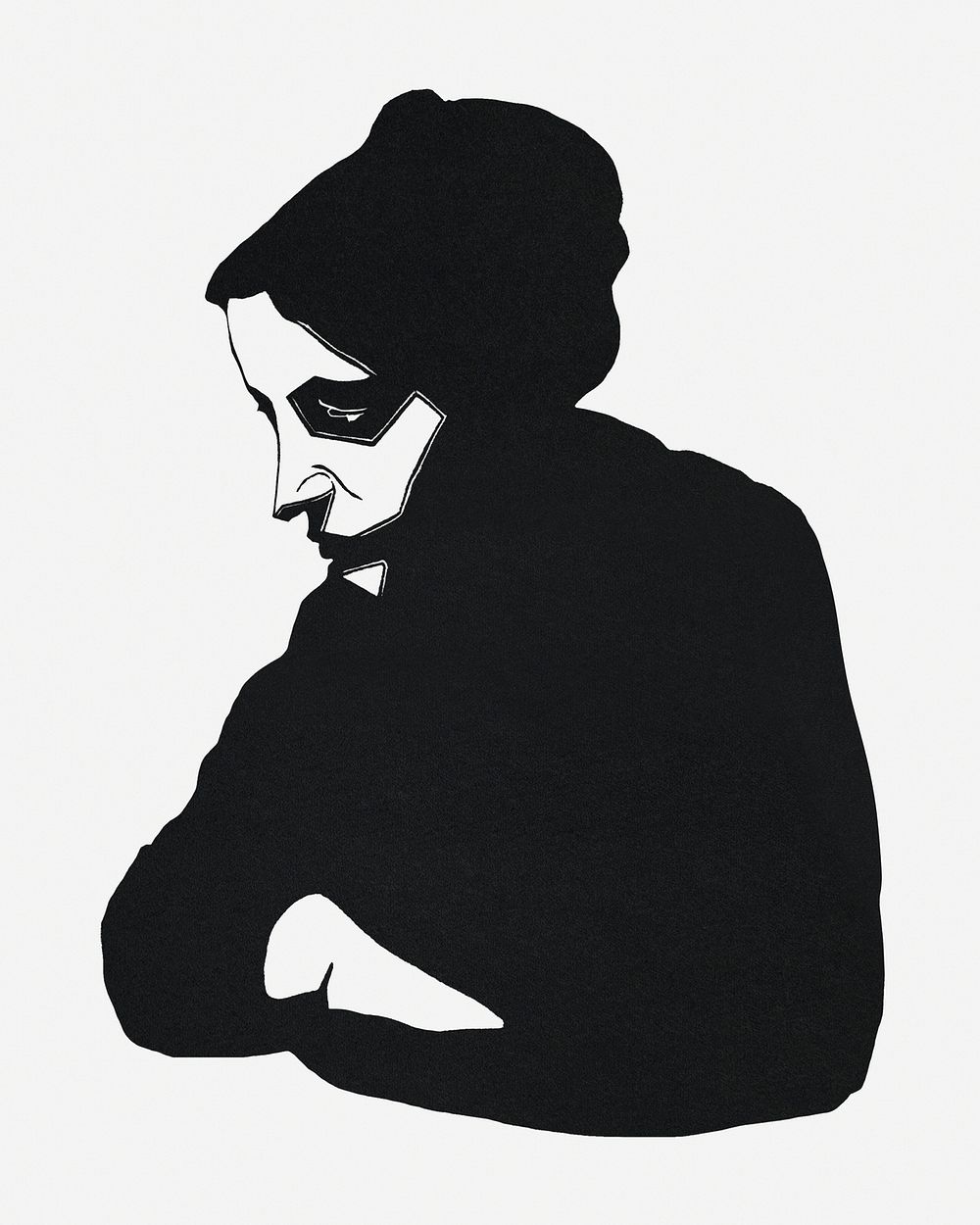 Vintage woman portrait art print, remix from artworks by Samuel Jessurun de Mesquita