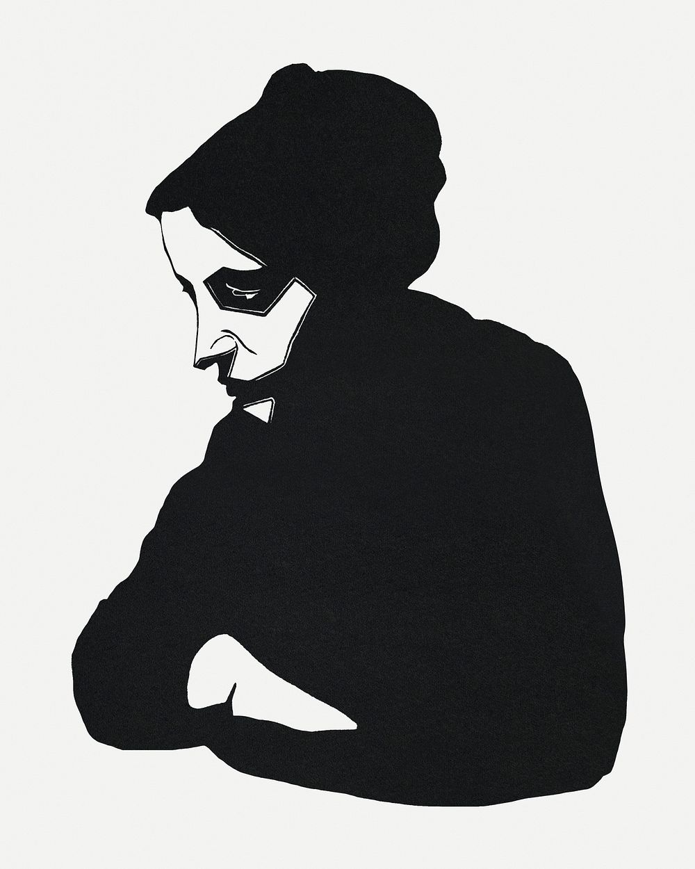 Vintage woman portrait psd art print, remix from artworks by Samuel Jessurun de Mesquita