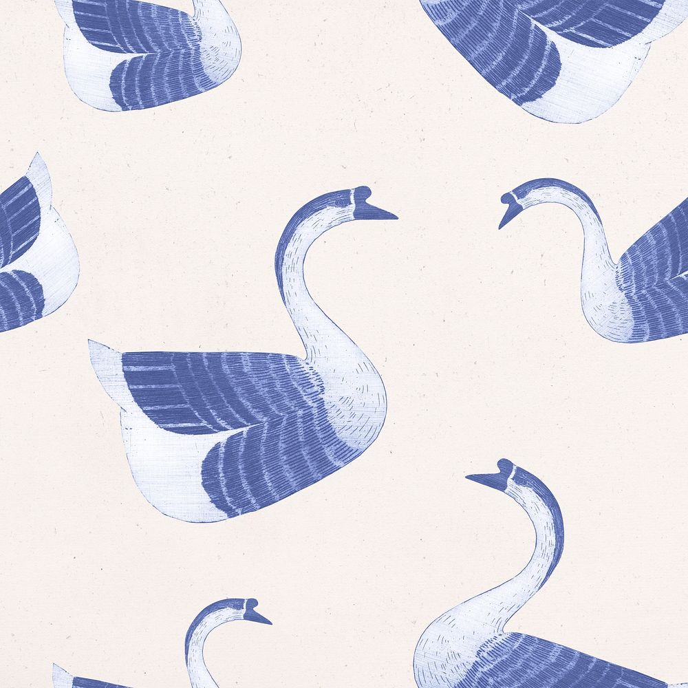 Vintage goose psd patterned background, remix from artworks by Samuel Jessurun de Mesquita