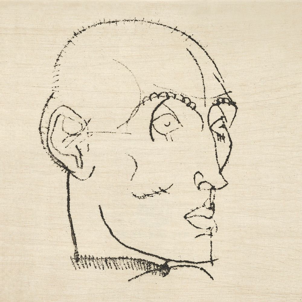 Portrait of a Man (1914) by Egon Schiele. Original male line art drawing from The MET museum. Digitally enhanced by rawpixel.