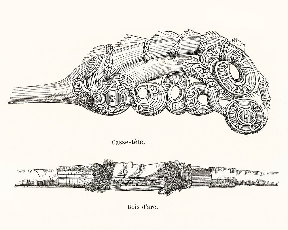 decorative motifs on weapons. Digitally enhanced from our own original 1888 edition from L'ornement Polychrome by Albert…