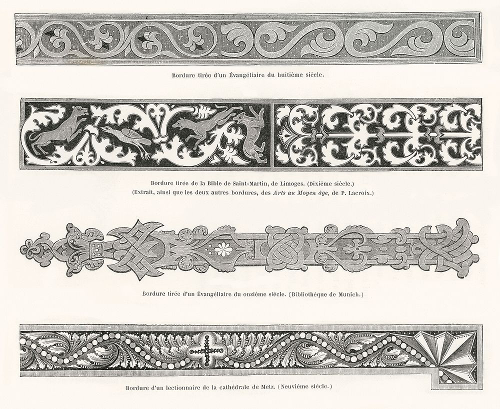 Ornate border Illustrations. Digitally enhanced from our own original 1888 edition from L'ornement Polychrome by Albert…